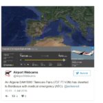 Air Algerie Boeing 737 7T-VJN diversion to Bordeaux